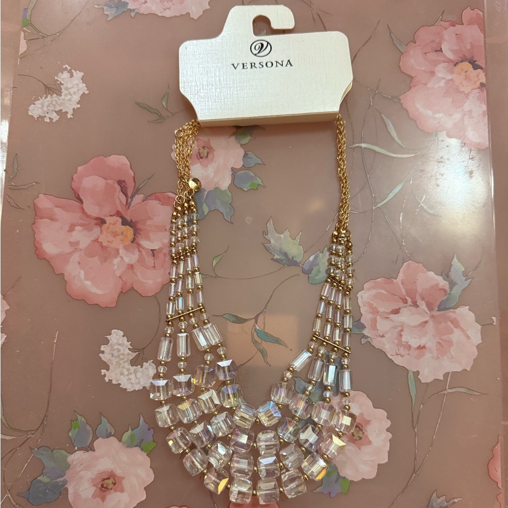 Versona Gold Beaded Statement Necklace